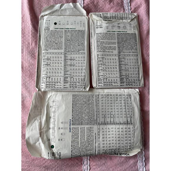 80s Vogue patterns size 8-10-12. Dresses , jackets, and skirt suits. Lot of 3 - Picture 4 of 4